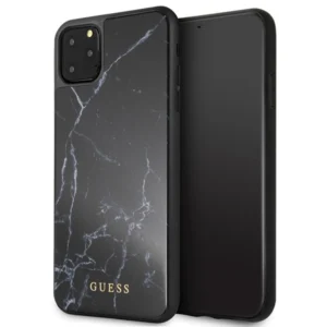 Guess iPhone 11 Pro Max czarny/black Marble Glass