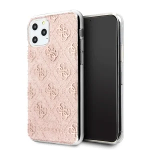 Guess iPhone 11 Pro różowy/pink hard case 4G Glitter