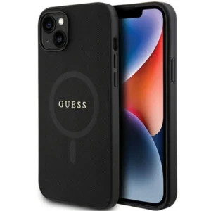 Guess iPhone 15 6.1" black/black hardcase Saffiano MagSafe