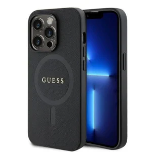 Guess iPhone 15 Pro 6.1" black/black hardcase Saffiano MagSafe