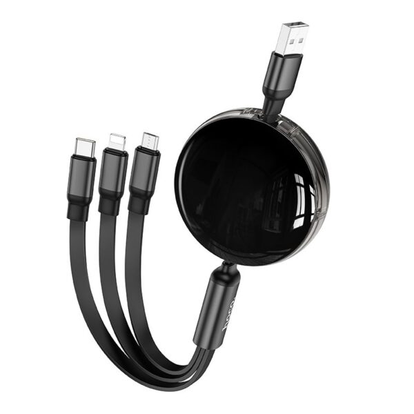 HOCO cable 3in1 USB A to Lightning / Micro USB / Type C 2A X78 1 m black