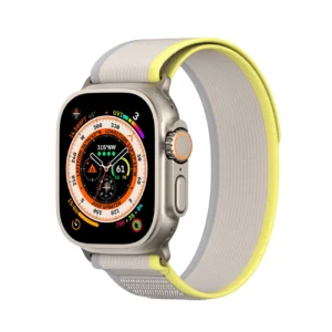 Sport Velcro Strap for Apple Watch 9 / 8 / 7 / 6 / SE / 5 / 4 / 3 / 2 / 1 (38, 40, 41 mm) Dux Ducis Strap YJ Version – yellow-beige