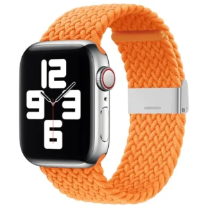 Strap Fabric Band for Watch Ultra / 9 / 8 / 7 / 6 / SE / 5 / 4 / 3 / 2 (49mm / 45mm / 44mm / 42mm) Braided Fabric Strap Watch Bracelet Orange (10)