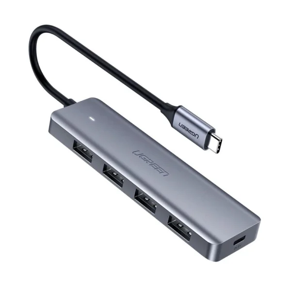 Ugreen USB Type C HUB – 4x USB 3.2 Gen 1 with USB-C power port gray (CM219 70336)