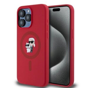 KARL LAGERFELD case for IPHONE 15 Pro Max compatible with MagSafe KLHMP15XSCMKCRHR  red