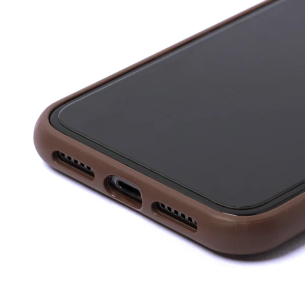 Guess case for iPhone 11 / XR from the 4G Big Metal Logo series - brown