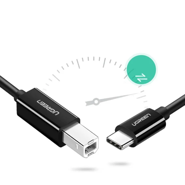 Ugreen printer cable USB-C - USB-B 480Mb/s 2m black (US241)