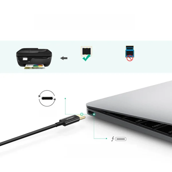 Ugreen printer cable USB-C - USB-B 480Mb/s 2m black (US241)