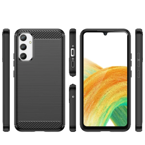 Carbon Case case for Samsung Galaxy A04e flexible silicone carbon cover black