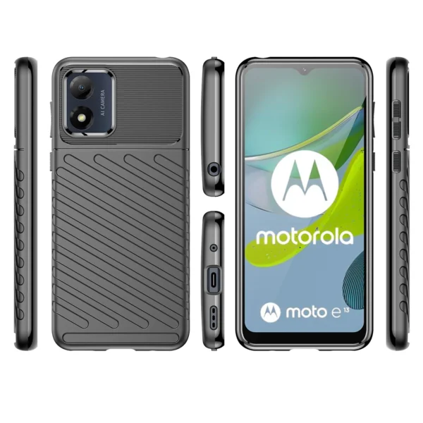 Thunder Case Motorola Moto E13 Silicone Armored Cover Black