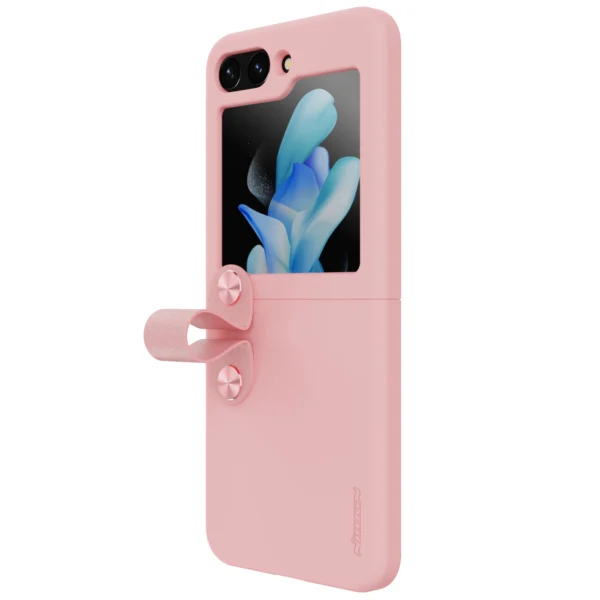 Nillkin Flex Flip Case with Charm and Stand for Samsung Galaxy Z Flip 5 - Peach