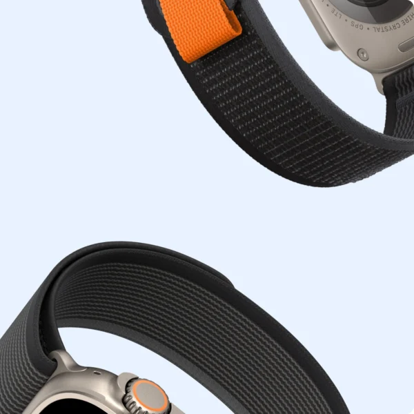 Sport Velcro Strap for Apple Watch 9 / 8 / 7 / 6 / SE / 5 / 4 / 3 / 2 / 1 (38, 40, 41 mm) Dux Ducis Strap YJ Version - Black and Gray