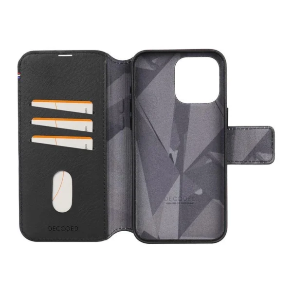 Decoded Detachable Wallet Case Leather with MagSafe for iPhone 15 Pro Max - Black