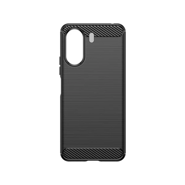 Carbon Case for Xiaomi Redmi 13c Flexible Silicone Carbon Cover - Black