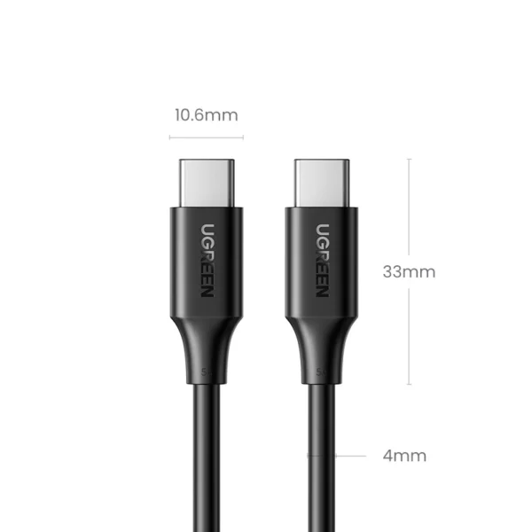 Ugreen US562 USB-C - USB-C PD QC cable 100W 5A 480Mb/s 1.5m - black