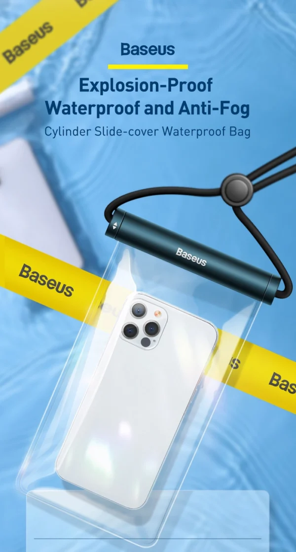 Baseus AquaGlide BS-PC030 case waterproof IPX8 with cylindrical clasp - black