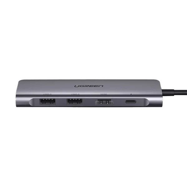 Ugreen CM195 ​​6in1 adapter USB-C - HDMI / 2x USB-A 3.0 / USB-C PD / SD / TF reader - gray