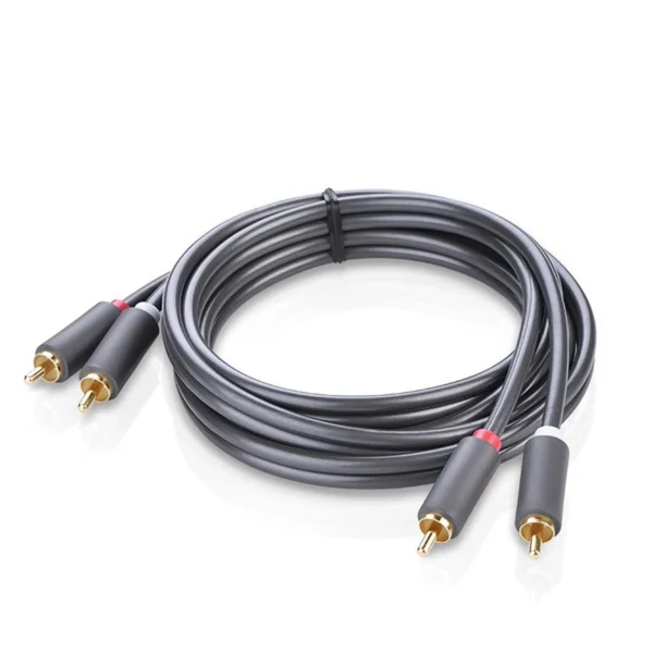 Ugreen AV104 10519 audio cable 2RCA (male) / 2RCA (male) 3m - gray