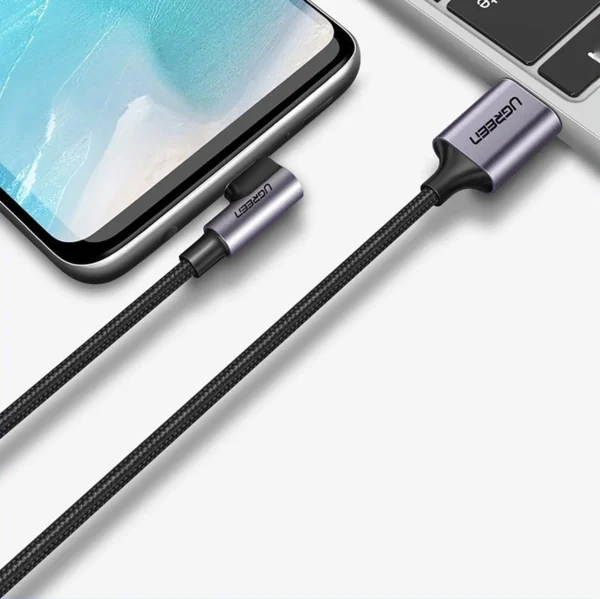 Ugreen US284 70255 USB-A (straight) / USB-C (angled) 3A Cable 3m - Gray