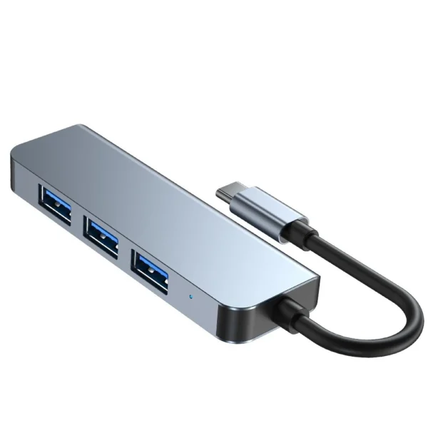 HUB Tech-Protect V1 4in1 USB-C - 3x USB-A 2.0 / USB-A 3.0 - gray