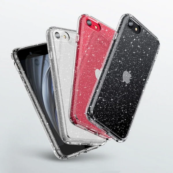 Tech-Protect Glitter iPhone 7 / 8 / SE 2020 / 2022 case - transparent and silver