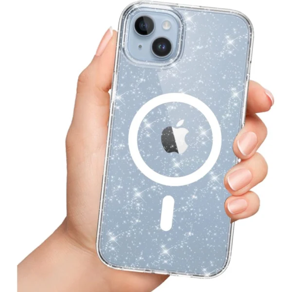 Tech-Protect FlexAir Hybrid MagSafe case for iPhone 13 / 14 - transparent and glitter