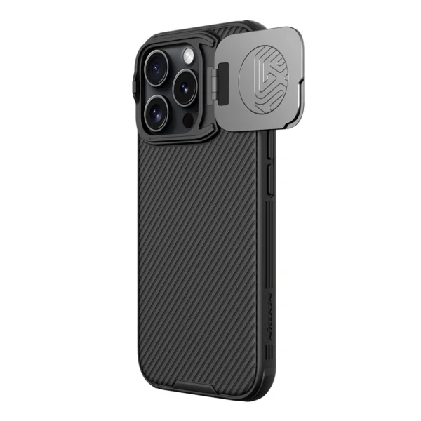 Nillkin CamShield Prop Case for iPhone 16 Pro Max with Camera Cover and Stand - Black