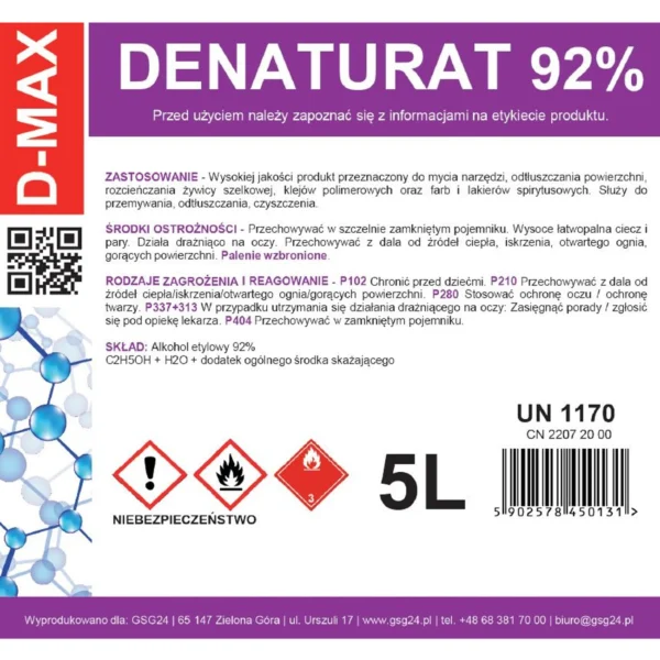 Denatured alcohol denatured alcohol D-MAX 5L