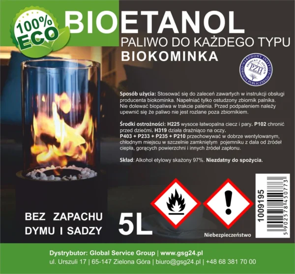 Bio alcohol bio ethanol BIO fuel for bio fireplace 5L