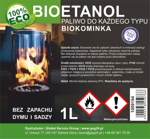 Bioalcohol bioethanol BIO fuel for biofireplace 1L