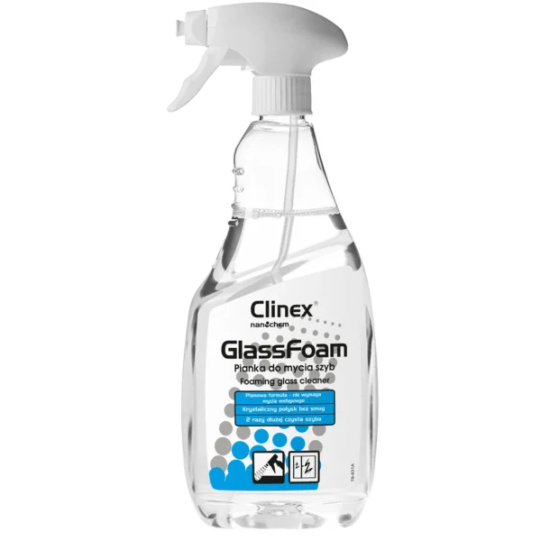 Professional foam for cleaning windows, mirrors and glass without streaks and smudges CLINEX Glass Foam 650ML