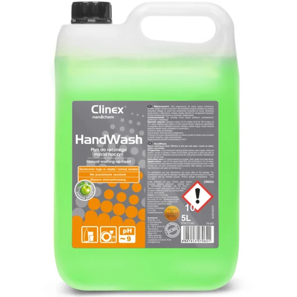 Concentrate liquid for hand washing dishes without streaks and smudges CLINEX HandWash 5L