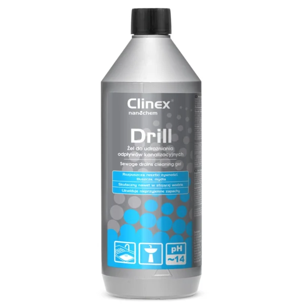 Gel agent for unclogging sinks and sewer pipes CLINEX Drill 1L