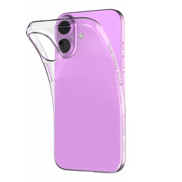 Puro 03 Nude Silicone Case for iPhone 16 - Transparent