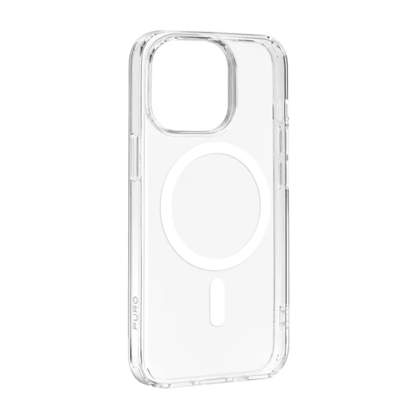 Puro Cover in PC+TPU+TPE with integrated magnets "LITE MAG PRO" for iPhone 15 Pro, white color