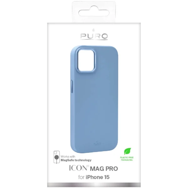 Puro Icon Mag Pro MagSafe Silicone Case for iPhone 15 - Light Blue