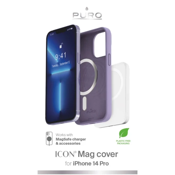 Puro Icon Mag MagSafe Silicone Case for iPhone 14 Pro - Lavender