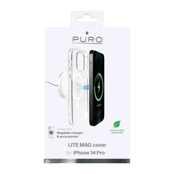 Puro Lite Mag MagSafe Silicone Case for iPhone 14 Pro - Transparent