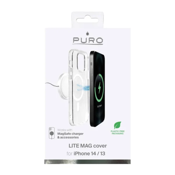 Puro Lite Mag MagSafe Silicone Case for iPhone 14 / 13 - Transparent