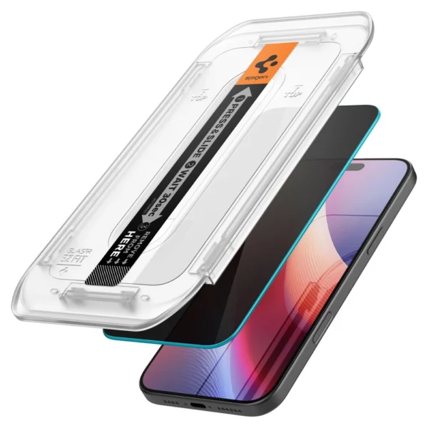 Spigen Glas.tR EZ Fit Privacy Tempered Glass for iPhone 16 Pro - 2 pcs.