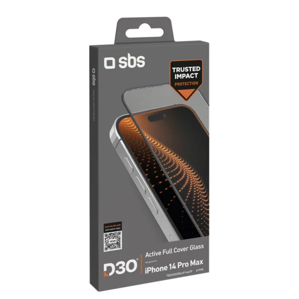 SBS D3O Tempered Glass with Frame for iPhone 14 Pro Max