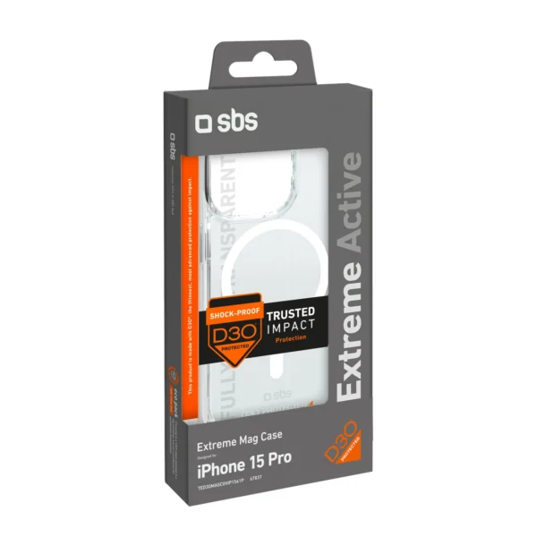 SBS D3O MagSafe Case for iPhone 15 Pro - Clear