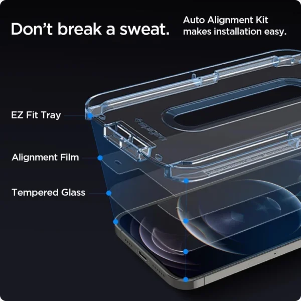 TEMPERED GLASS Spigen GLAS.TR "EZ FIT" 2-PACK IPHONE 12/12 PRO