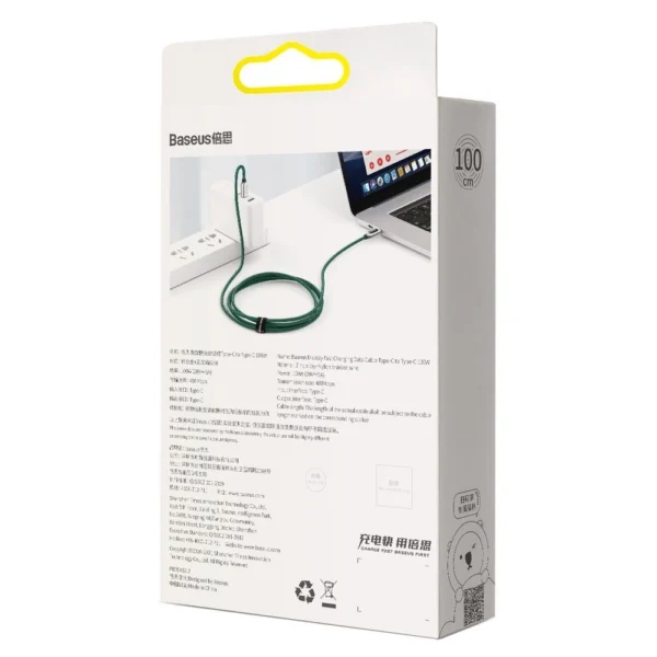 Baseus CATSK-B06 USB-C - USB-C PD cable 100W 5A 480Mb/s 1m - green