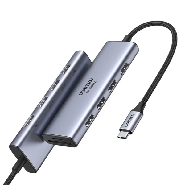 Ugreen multi-functional HUB USB Type C - 3x USB 3.2 Gen 1 / HDMI 4K 60Hz / SD and TF card reader gray (60383 CM511)