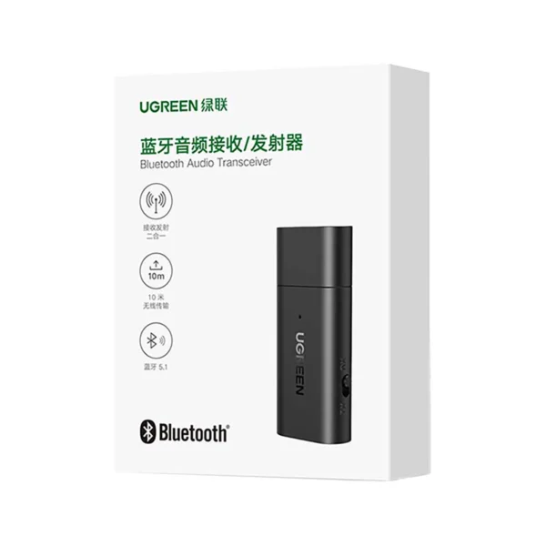 Ugreen Transmitter Bluetooth 5.1 Transmitter / Receiver Wireless Audio Adapter 3.5mm Mini Jack Black (CM523 60300)