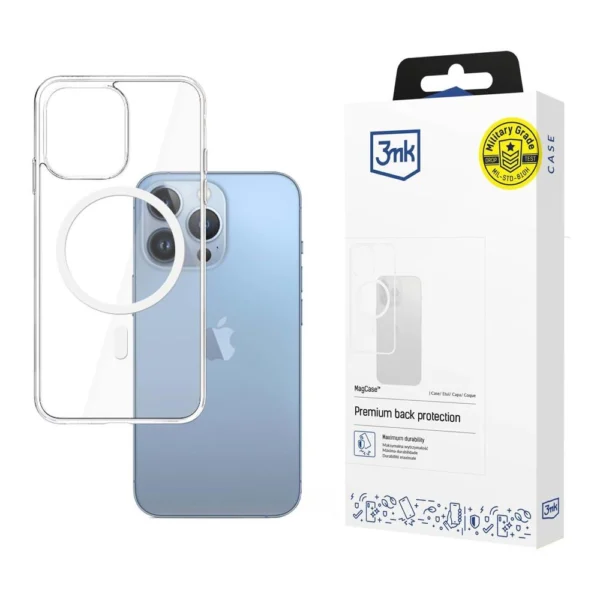 Case for iPhone 13 Pro compatible with MagSafe from the 3mk MagCase series - transparent