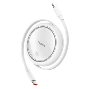 Baseus Free2Draw Mini USB-C – USB-C 100W 1m retractable cable – white