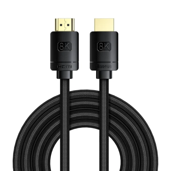 Baseus HDMI 2.1 Cable 8K 60 Hz 48 Gbps / 4K 120 Hz / 2K 144 Hz 3D eARC QMS Dynamic HDR VRR ALLM 3 m black (CAKGQ-L01)