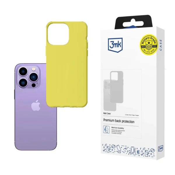 Case for iPhone 14 Pro from the 3mk Matt Case series – lime green